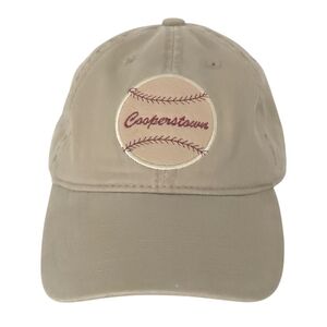 Cooperstown NY Tan Beige Brown "Home of Baseball" Cap Hat